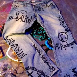 Worn Torn Custom NIRVANA AEROPOSTALE JEANS Art 5/6 by PhuckCulture